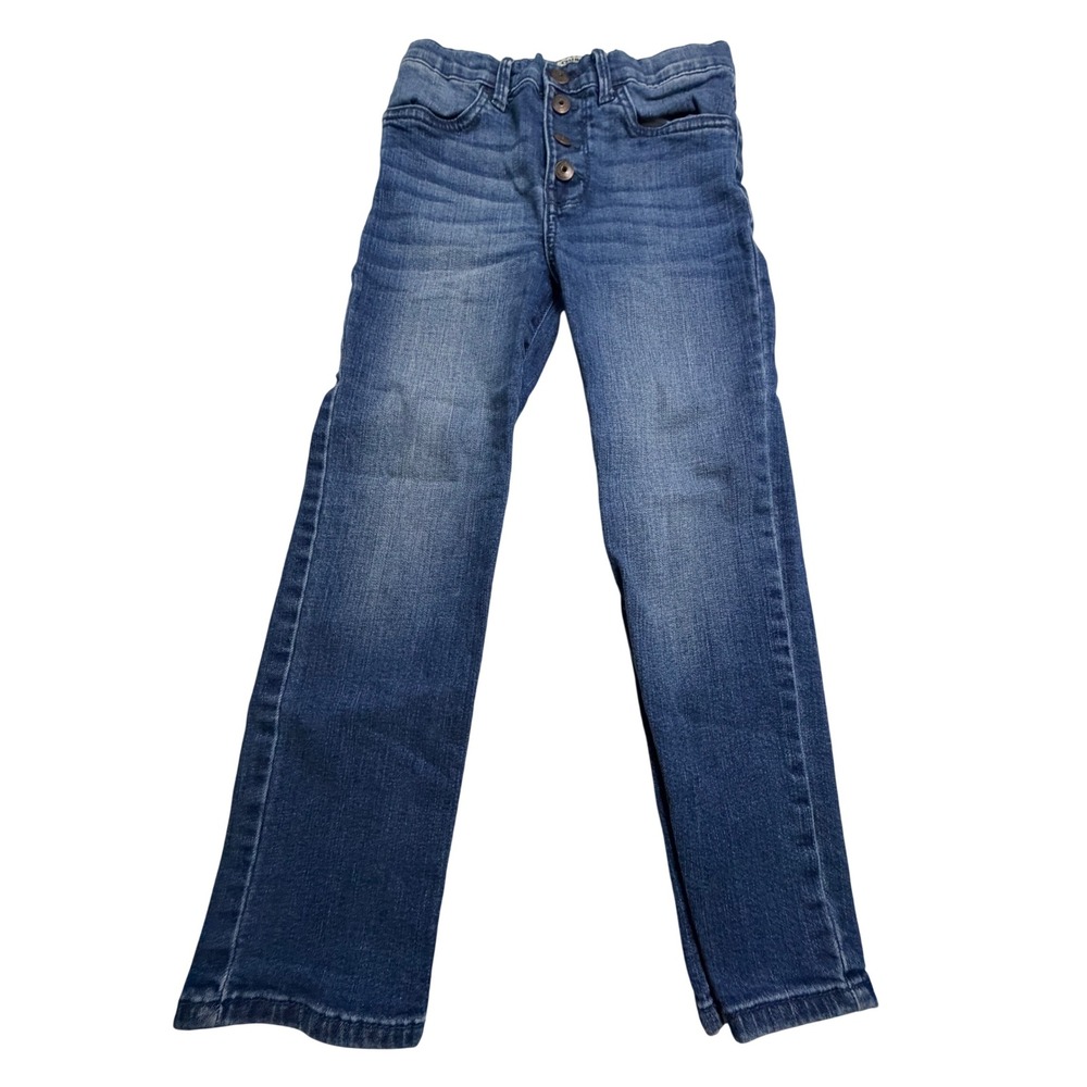 OshKosh Bgosh Kids Medium Wash Button Fly Straight Leg Denim Jeans Size 7